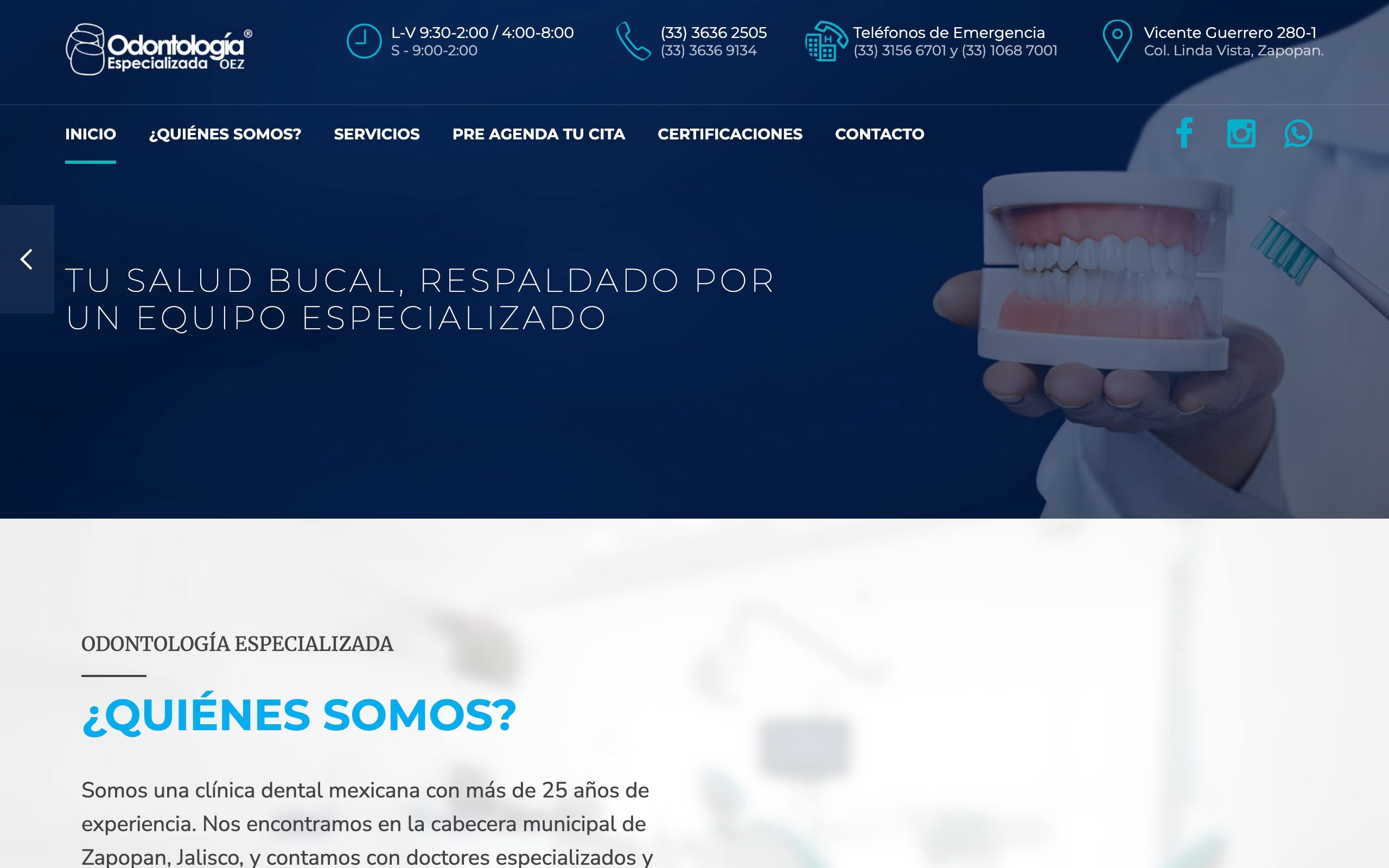 Web Odontología Especializada OEZ